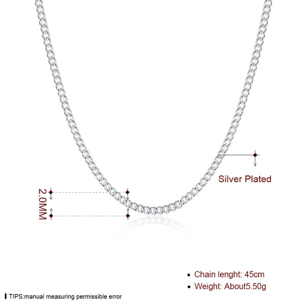 Silver Curb Chain 18inch 2mm LSC015