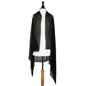 Black Marilyn Sheer Shawl Vest - CO-CMF3408-BLACK