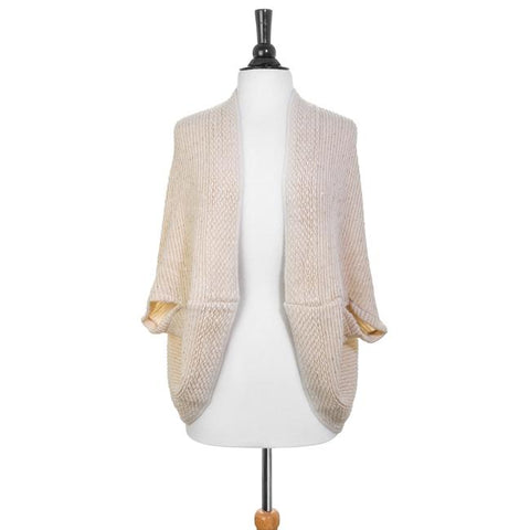 Off White Knitted Shawl - CO-CMF4380-WHITE