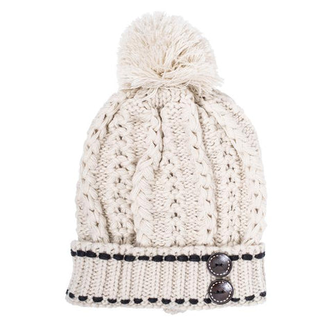 Off White Michelle Knitted White Stitch Beanie - CO-CMH1104-WHITE