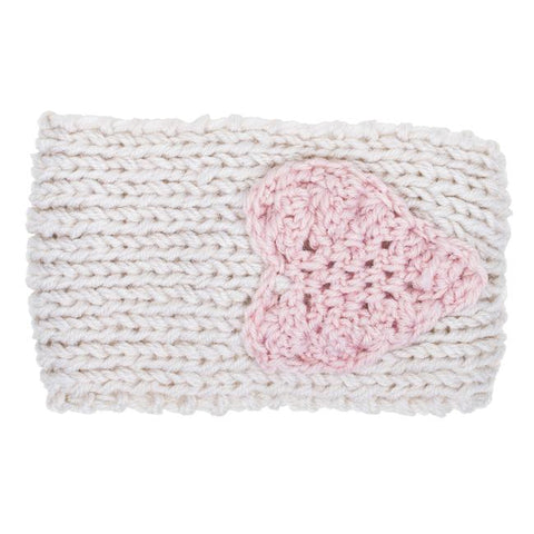 Off White Bernadette Heart Design Knit Headband - CO-CMH1115-WHITE
