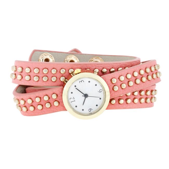 Pink Mini Studded Wrap Watch - CO-CPWH1005-PINK