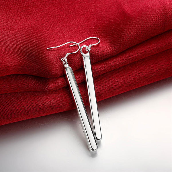 Lucky Silver - Silver Designer Hanging Bar Earrings - LOCAL STOCK - LSE002