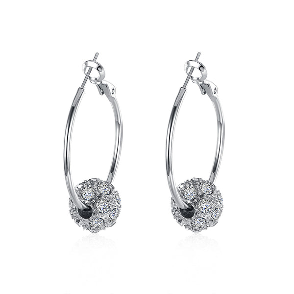 White Gold Earrings LSE008