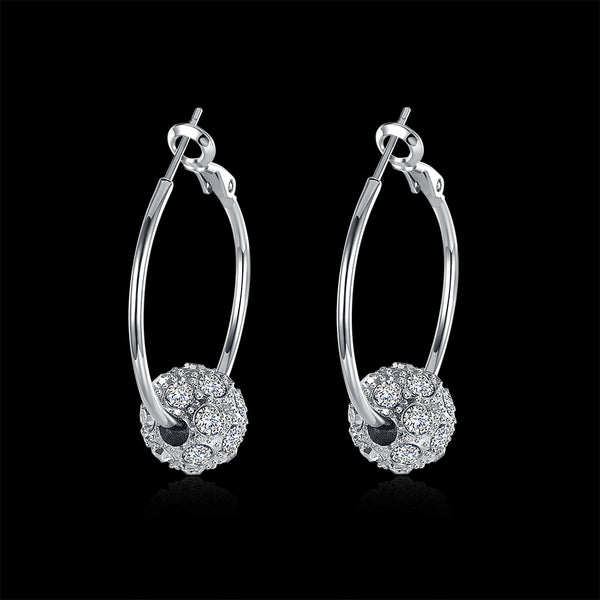 White Gold Earrings LSE008