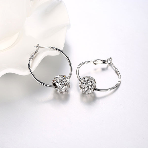 White Gold Earrings LSE008