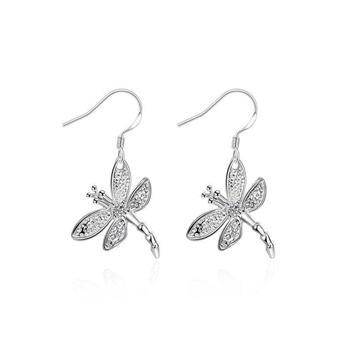 Lucky Silver - Silver Designer Dragon Fly Earrings - LOCAL STOCK - LSE009