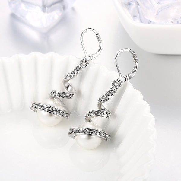 White Gold Earrings LSE012