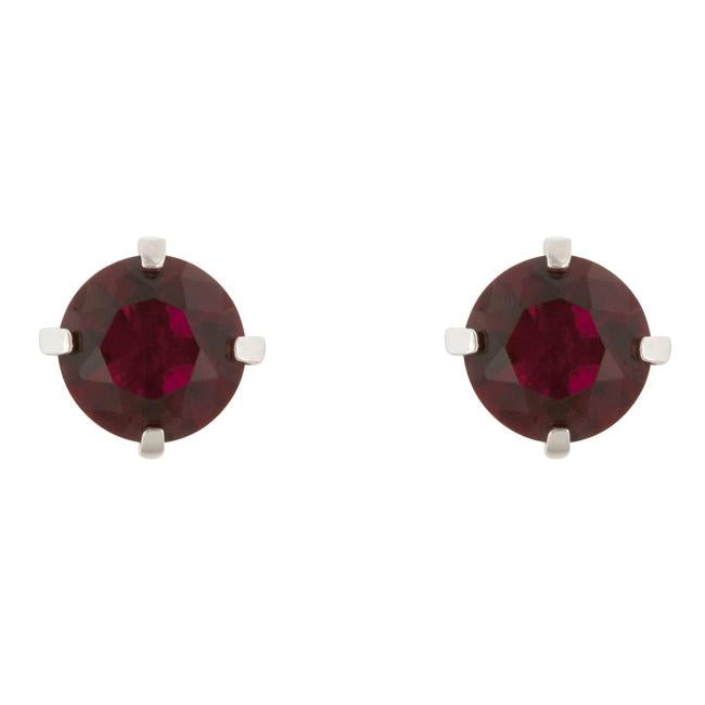 Ruby Cubic Zirconia Studded Earrings - E01525R-S10
