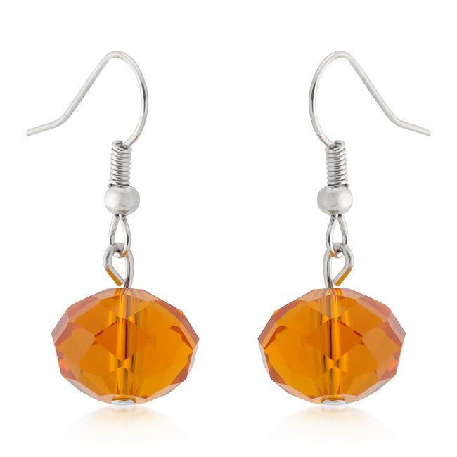 Orange Faceted Bead Earrings - E01815RW-C70