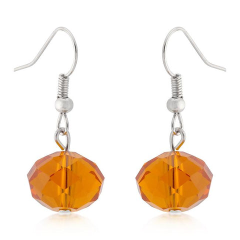 Orange Faceted Bead Earrings - E01815RW-C70