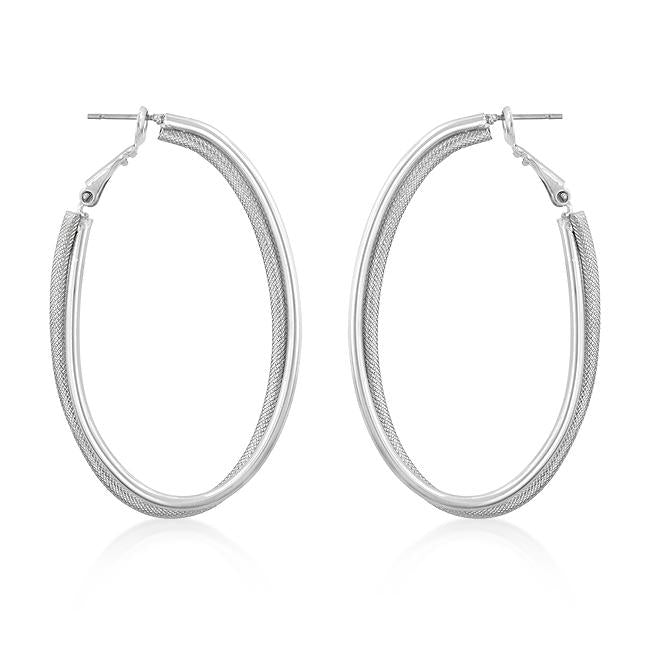 Two-Texture Hooplet Earrings - E01831RW-C00