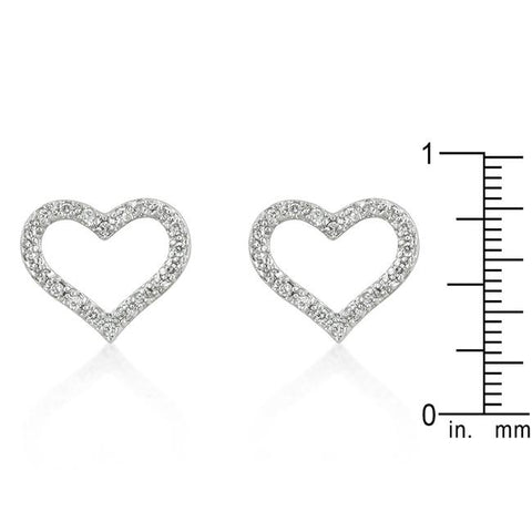 Open Heart Cubic Zirconia Earrings - E01847R-C01