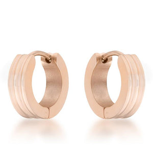Marlene Rose Gold Stainless Steel Small Hoop Earrings - E01882AV-V00