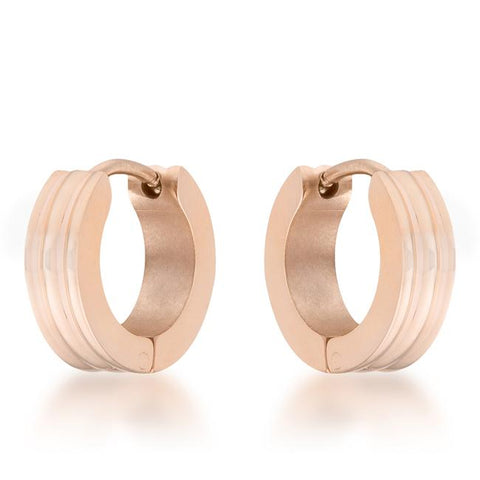 Marlene Rose Gold Stainless Steel Small Hoop Earrings - E01882AV-V00