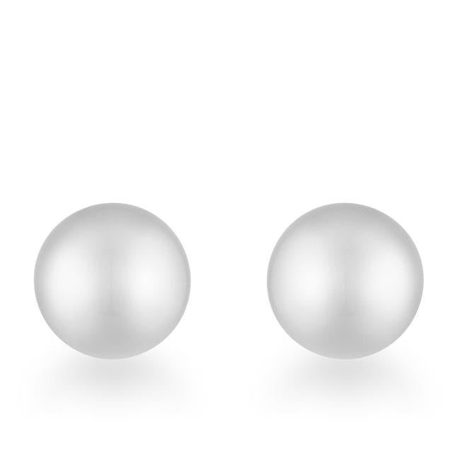 Tina Rhodium Sphere Stud Earrings - E01887RV-V00-6MM