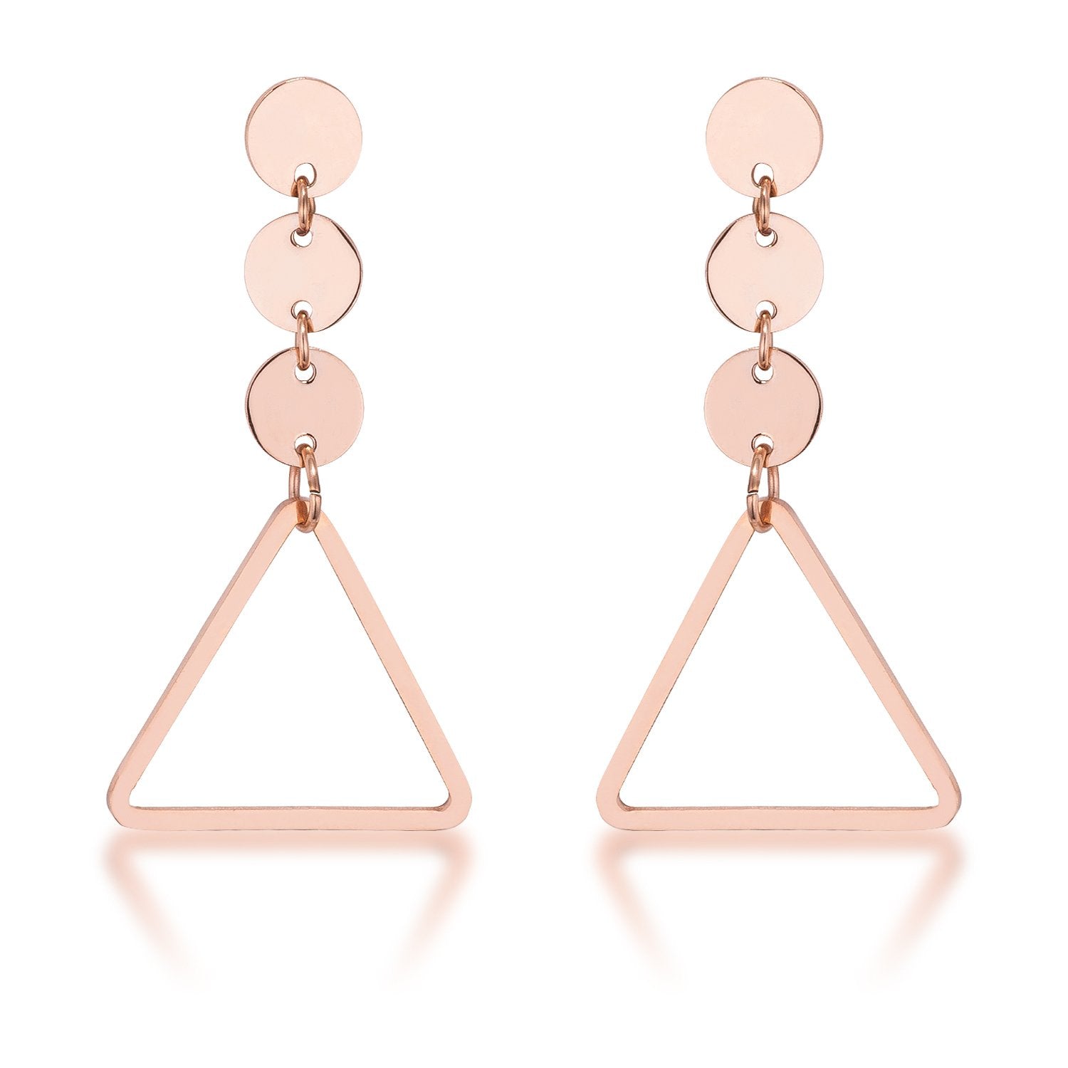 Trendy Triangle Stainless Steel Drop Earrings - E01958AV-V00