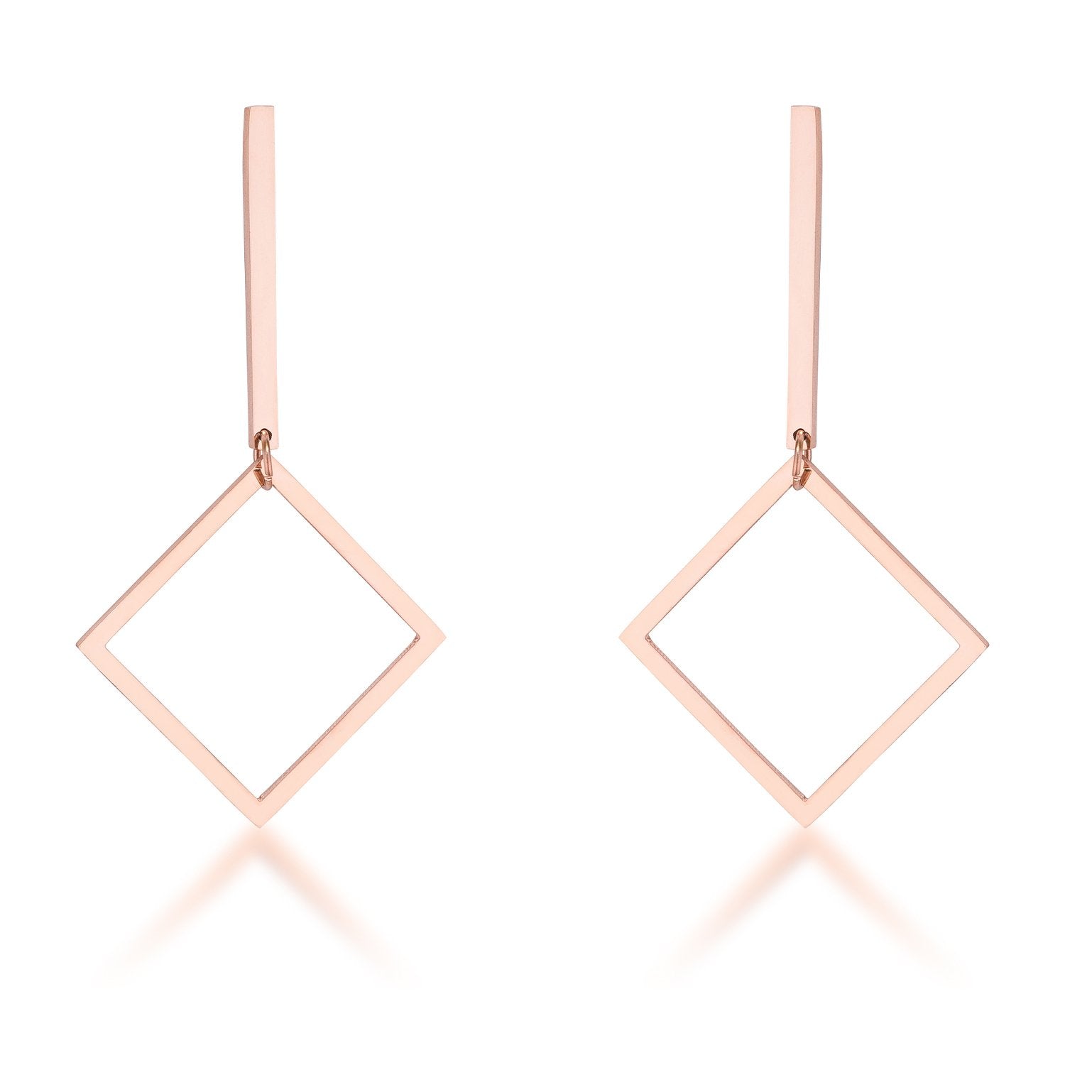 Trendy Geometric Stainless Steel Drop Earrings - E01960AV-V00