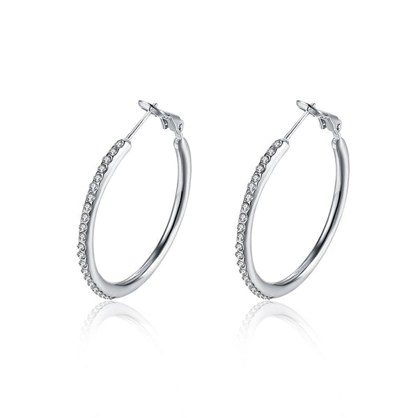 White Gold Earrings LSE020