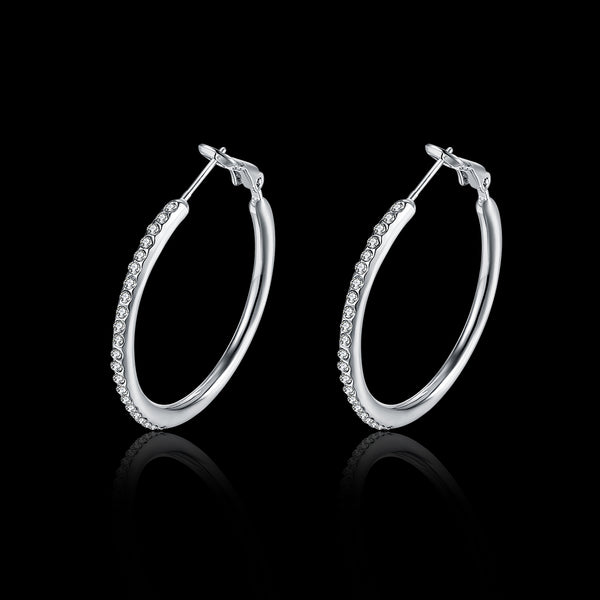 White Gold Earrings LSE020