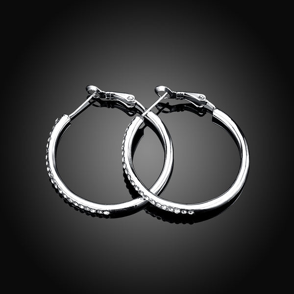 White Gold Earrings LSE020