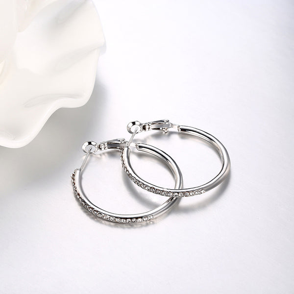 White Gold Earrings LSE020