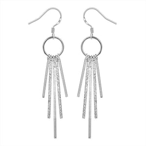 Lucky Silver - Silver Designer Dangle Bar Earrings - LOCAL STOCK - LSE026