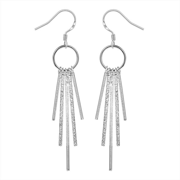 Lucky Silver - Silver Designer Dangle Bar Earrings - LOCAL STOCK - LSE026