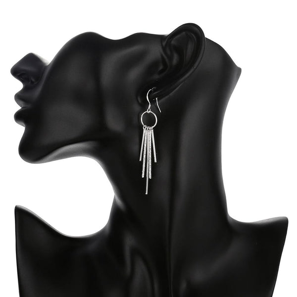 Lucky Silver - Silver Designer Dangle Bar Earrings - LOCAL STOCK - LSE026