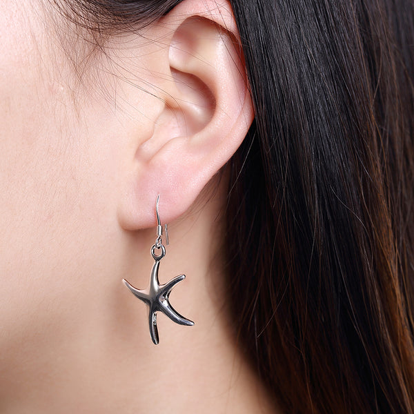 Lucky Silver - Silver Designer Starfish Earrings - LOCAL STOCK - LSE062