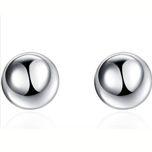 Lucky Silver - Silver Designer Solid Ball Stud Earrings - LOCAL STOCK - LSE074