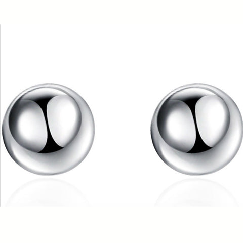 Lucky Silver - Silver Designer Solid Ball Stud Earrings - LOCAL STOCK - LSE074