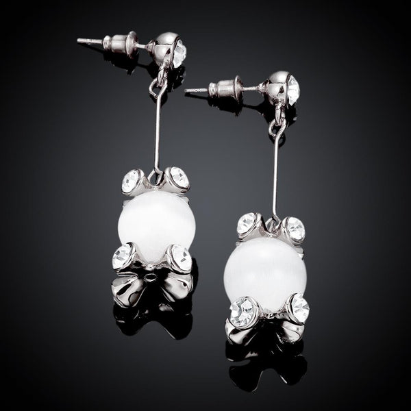 White Gold Earrings LSE1029