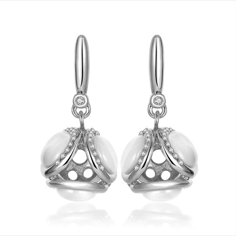 White Gold Earrings LSE1031