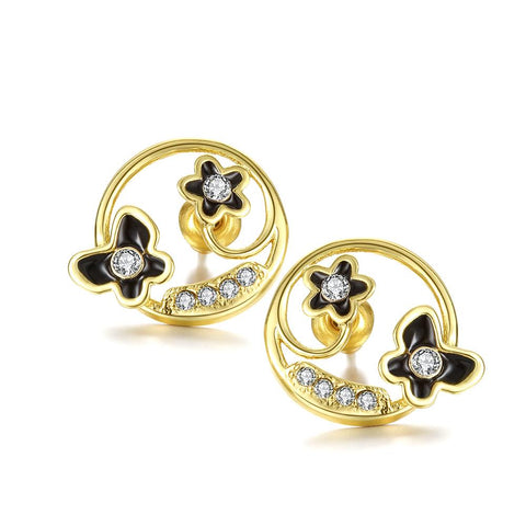 Gold Rose Earrings LSE1038