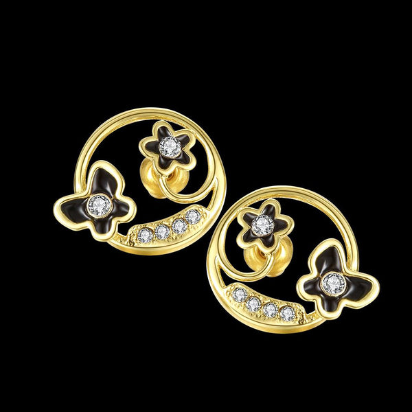 Gold Rose Earrings LSE1038