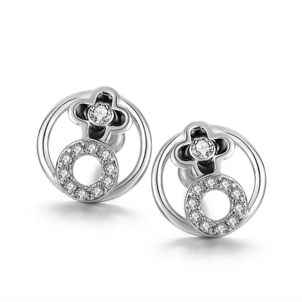 White Gold Earrings LSE1049