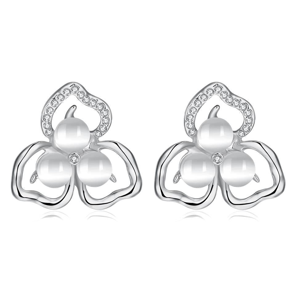 White Gold Earrings LSE1088