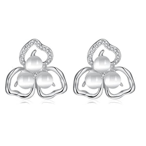 White Gold Earrings LSE1088