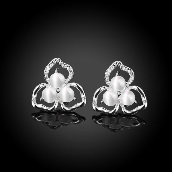 White Gold Earrings LSE1088