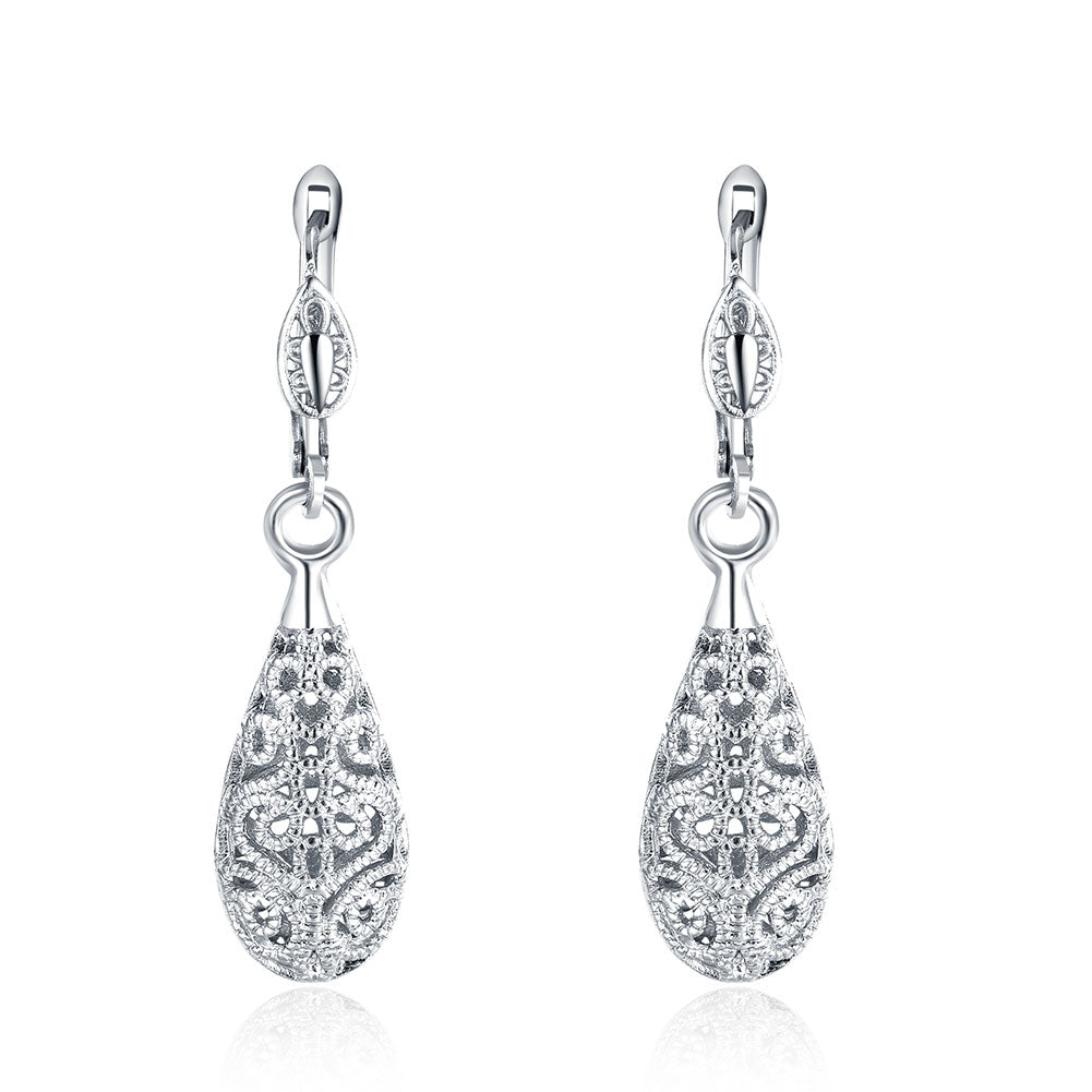 White Gold Earrings LSE112