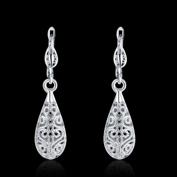 White Gold Earrings LSE112