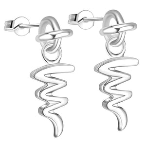 Lucky Silver - Silver Designer Zig Zag Earrings - LOCAL STOCK - LSE163