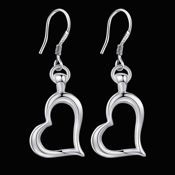 Lucky Silver - Silver Designer Open Heart Dainty Earrings - LOCAL STOCK - LSE171