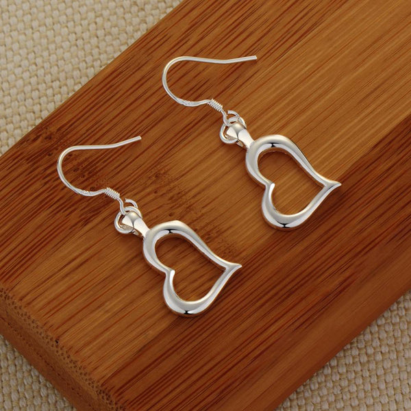 Lucky Silver - Silver Designer Open Heart Dainty Earrings - LOCAL STOCK - LSE171