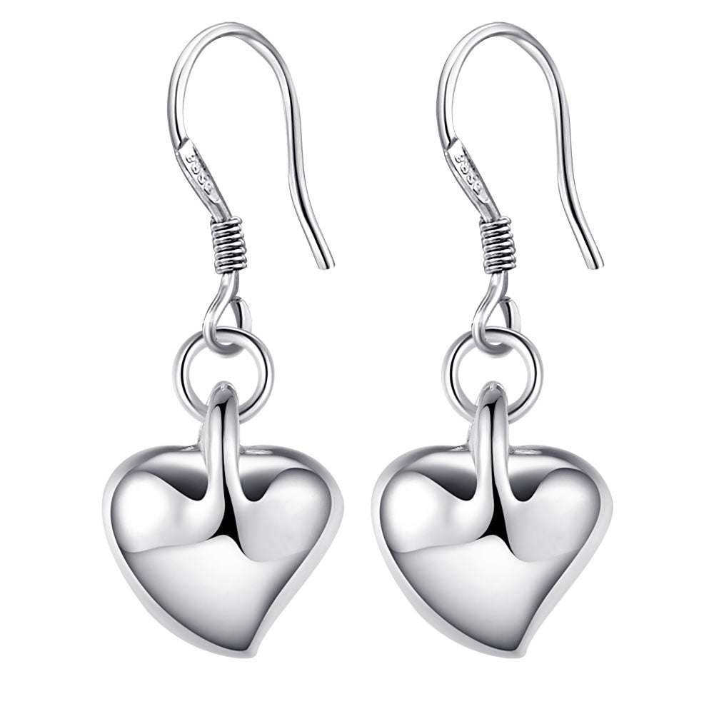 Lucky Silver - Silver Designer Heart Earrings - LOCAL STOCK - LSE176