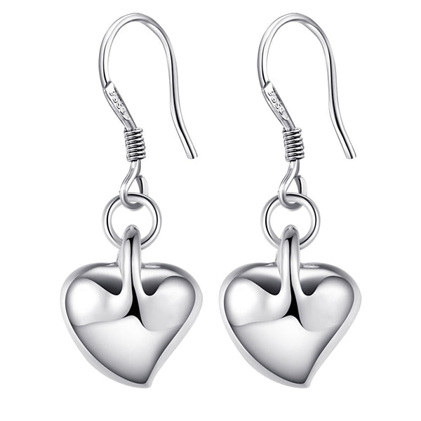 Lucky Silver - Silver Designer Heart Earrings - LOCAL STOCK - LSE176