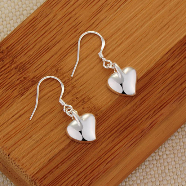 Lucky Silver - Silver Designer Heart Earrings - LOCAL STOCK - LSE176