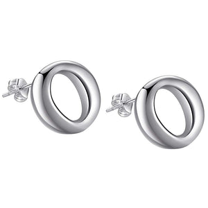 Lucky Silver - Silver Designer Open Circle Stud Earrings - LOCAL STOCK - LSE191