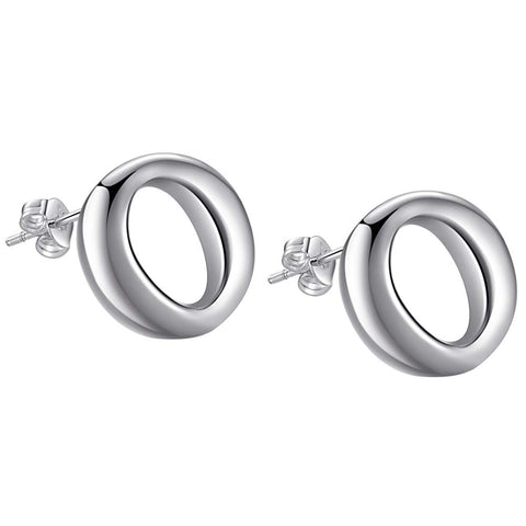 Lucky Silver - Silver Designer Open Circle Stud Earrings - LOCAL STOCK - LSE191